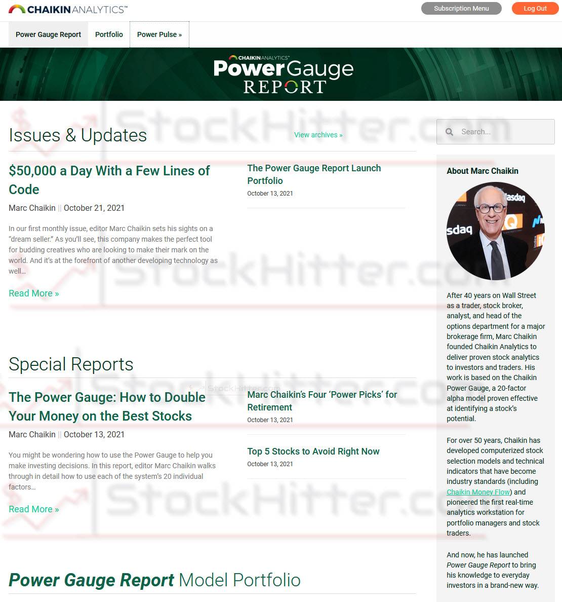 Power Gauge Report Members Area