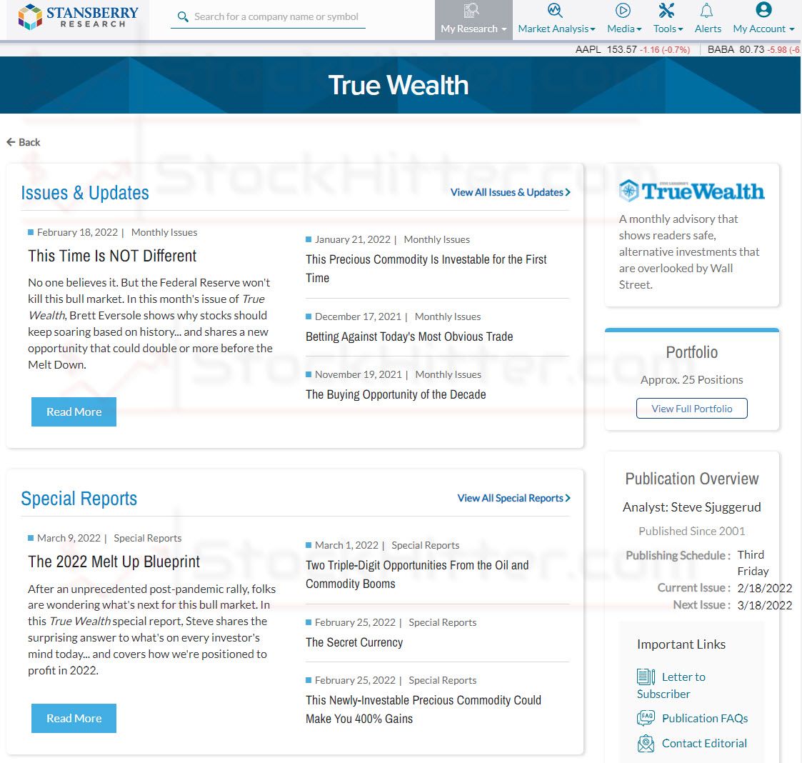 True Wealth Review (Steve Sjuggerud )2022