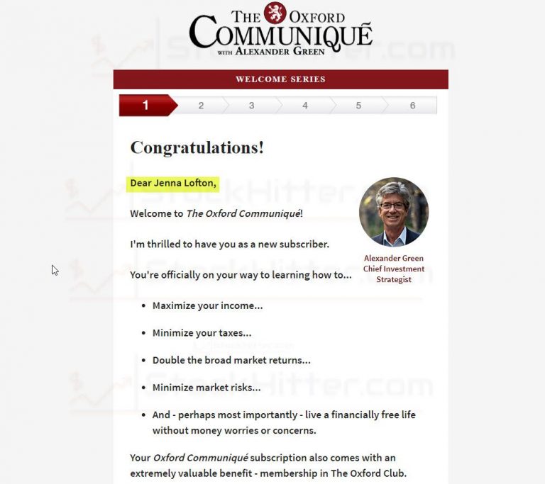 Oxford Communique Welcome Email New Member 2022