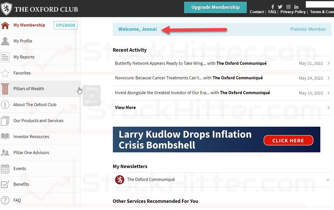 Oxford Communique Members Area Screenshot 2026