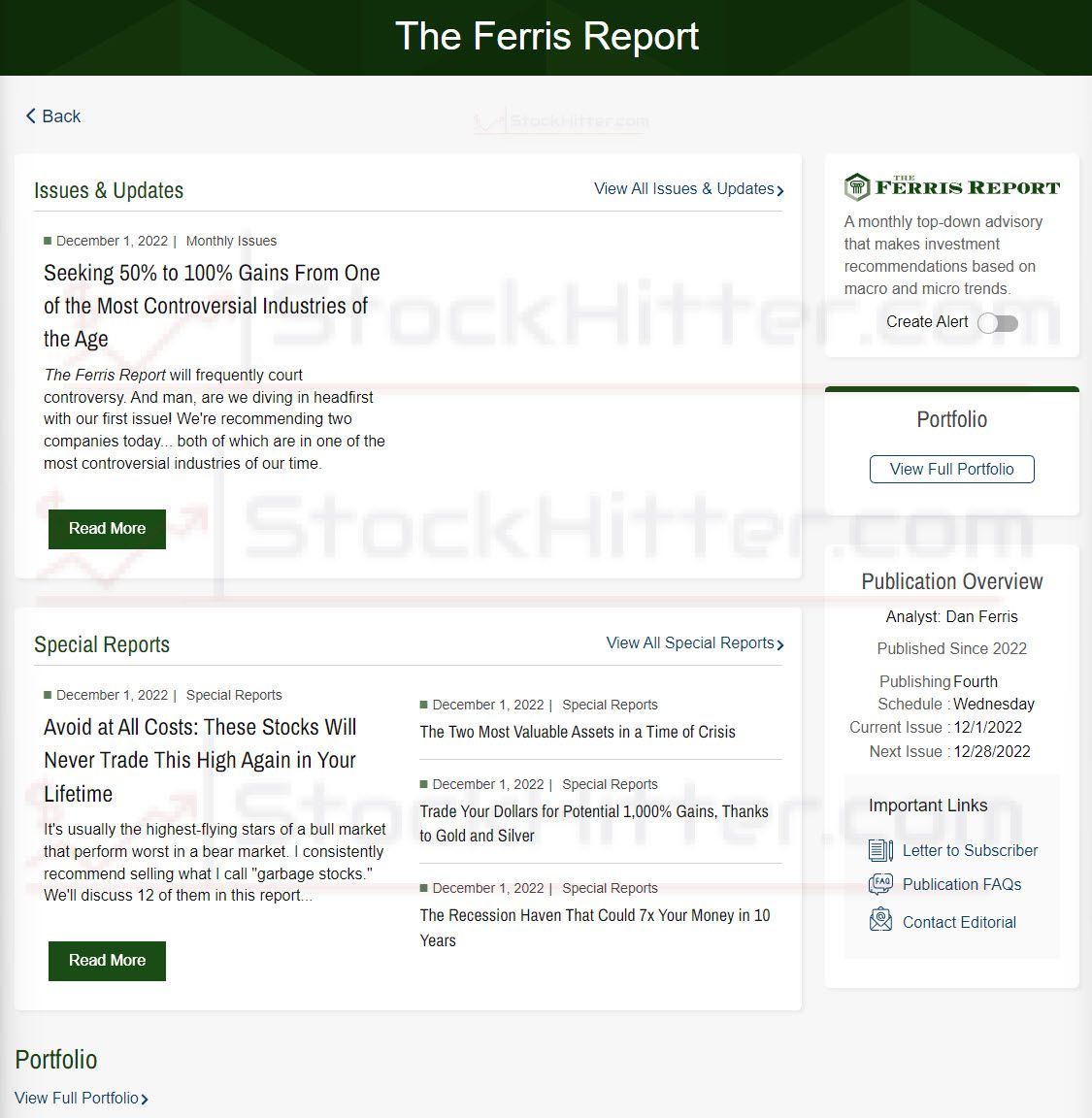 The Ferris Report Review