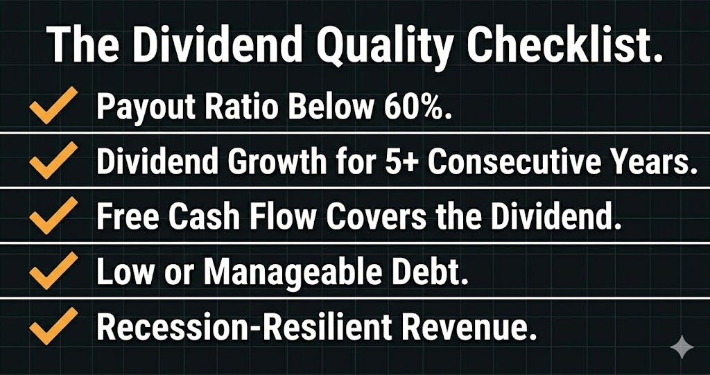 Dividend stock quality checklist — five criteria for finding sustainable dividend payers
