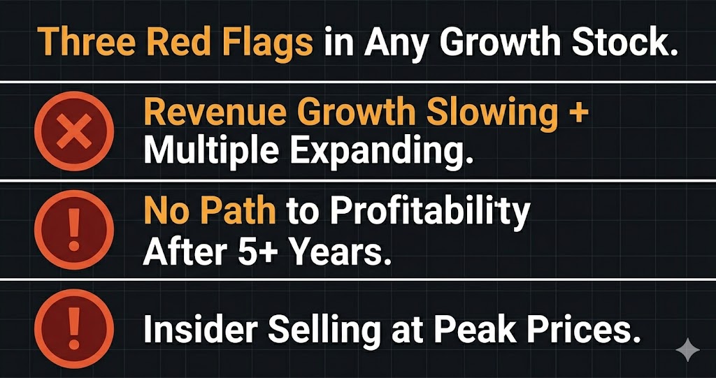 Growth investing red flags — three warning signs a growth stock premium is no longer justified