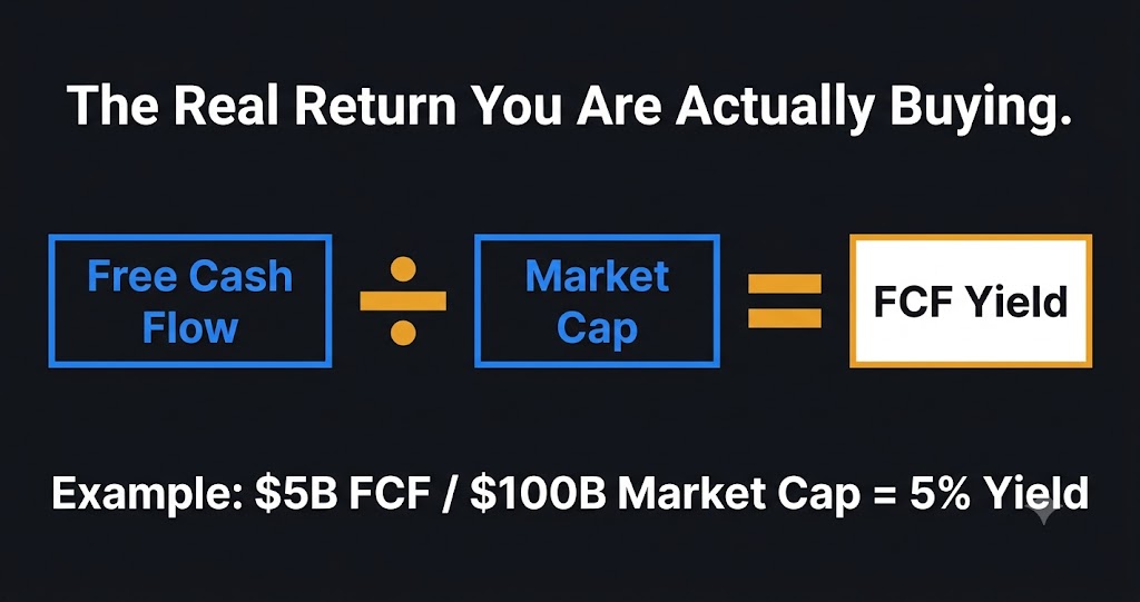 Free cash flow yield formula example — free cash flow divided by market cap