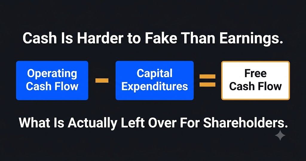 Free cash flow formula explained — operating cash flow minus capital expenditures