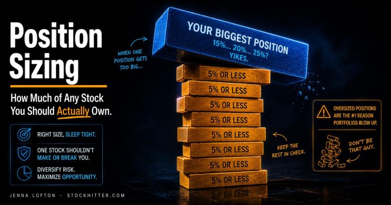 Position sizing guide 2026 — how much of any stock to own by Jenna Lofton StockHitter