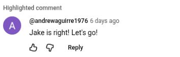 A short supportive comment on Crypto Sensei’s XRP video, with no visible like count